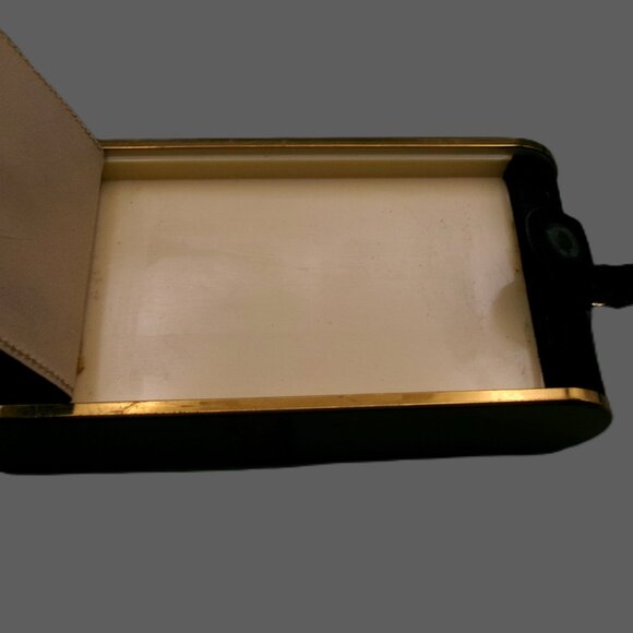 Wadsworth Black Suede Compact Wristlet Minaudiere Cigarette Holder, VTG Vanity - Picture 6 of 11